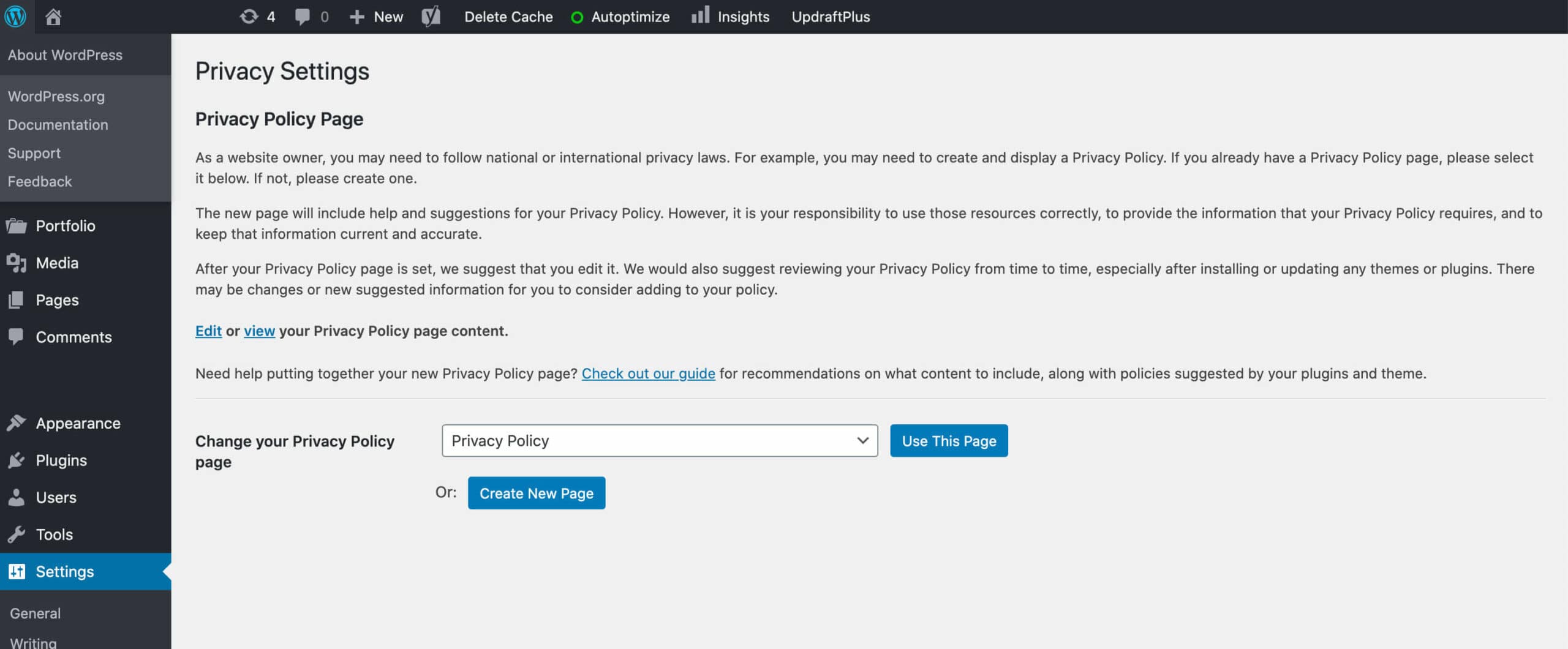 Do I need a privacy policy on my website - WordPress privacy policy page
