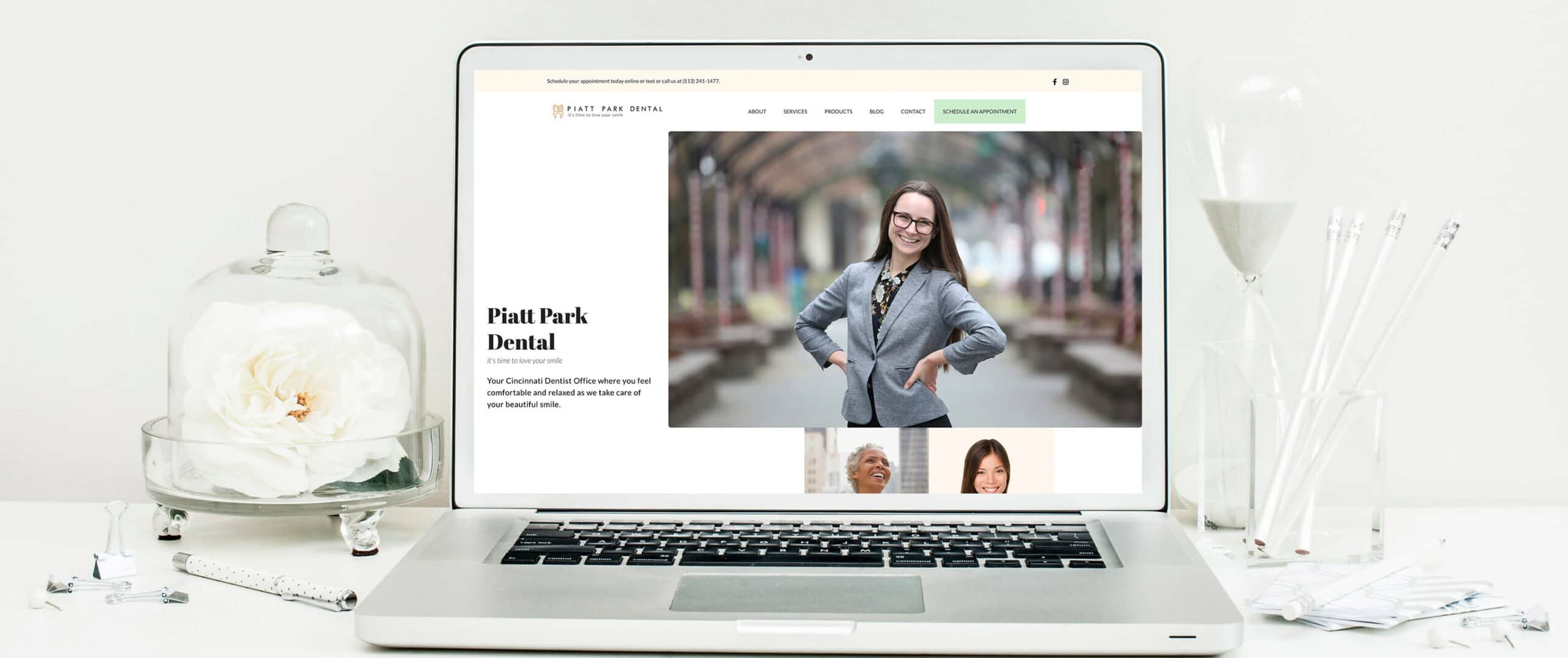 Piatt Park Dental Home page design - Cincinnati Dentist Office Website Design