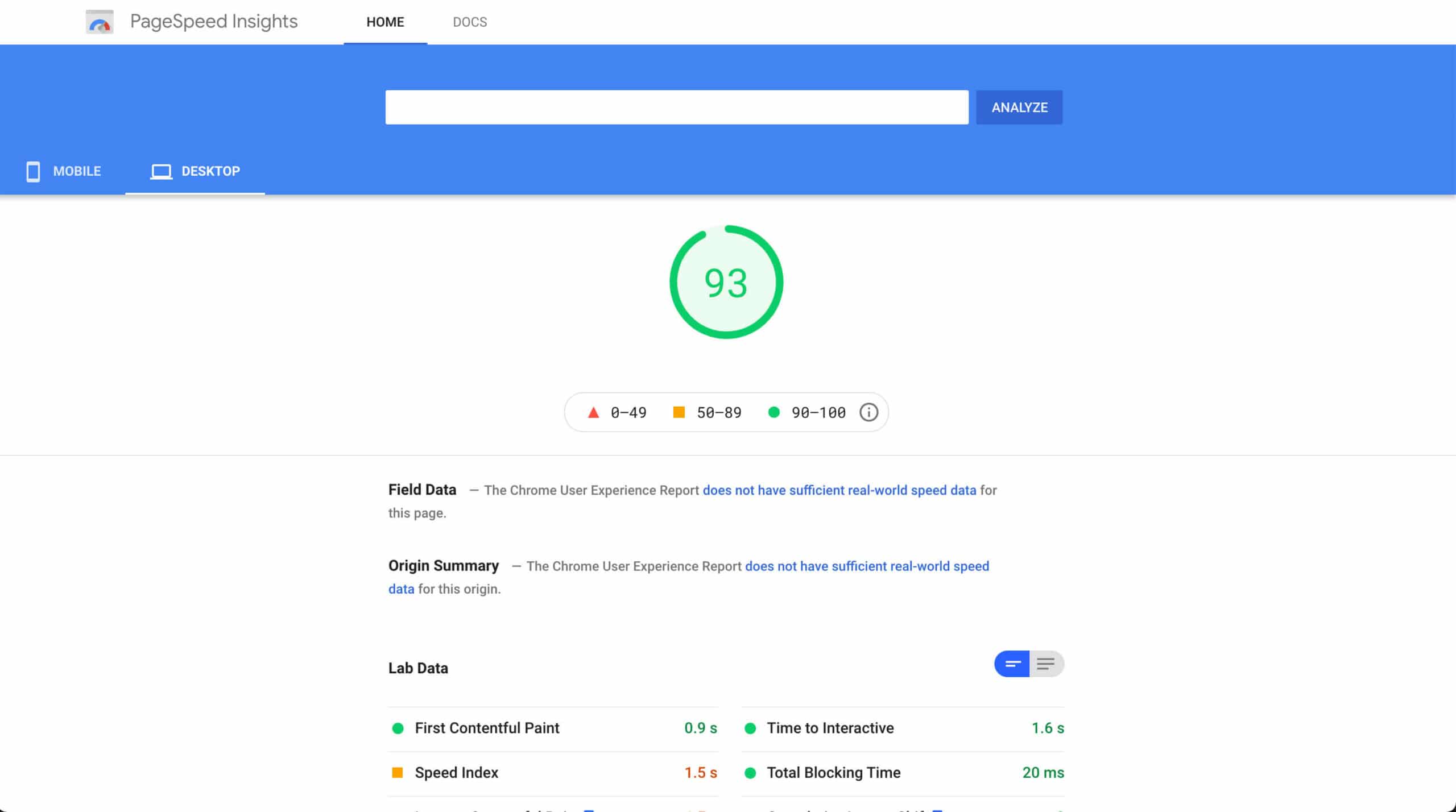 Google Page Speed 90 Score for Client at Create IT Web Designs